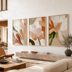 Set de 3 Cuadros Flowers Painting 08