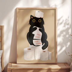 Cuadro Toilet Paper Cat - comprar online