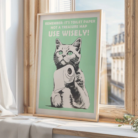 Cuadro para Baño Moderno Wise Gatito - comprar online