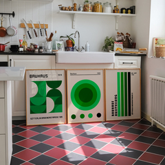 Set de 3 Cuadros Bauhaus Verde