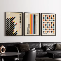 Set de 3 Cuadros Bauhaus 5 - comprar online