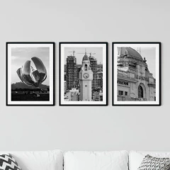 Set de 3 Cuadros Ciudad Buenos Aires BW - comprar online