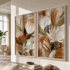Set de 2 Cuadros Flowers Painting 09 - comprar online