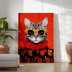Set de 2 Cuadros Pumpkin Yayoi Kusama Cat en internet