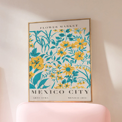 Set de 2 Cuadros Flower Market / Seul y Mexico - comprar online