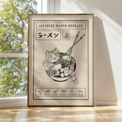 Cuadro Gatito En Ramen II