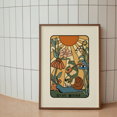 Cuadro Rana Stay Weird - comprar online