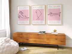 Set de 3 Cuadros Pablo Picasso - Les Esquisses (Pink)