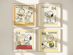 Set de 4 Cuadros Snoopy Stamps - comprar online