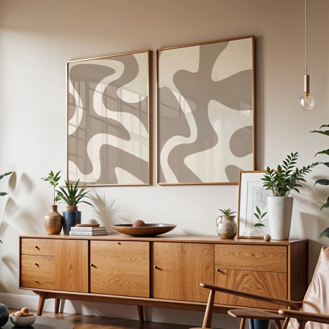 Set de 2 Cuadros Abstractos 18 - comprar online