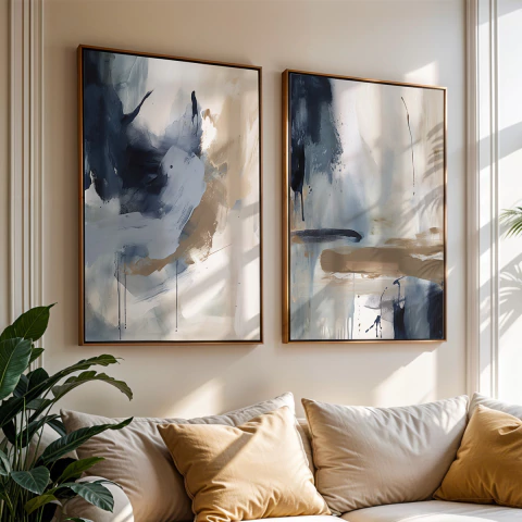 Set de 2 Cuadros Abstractos 26 - comprar online