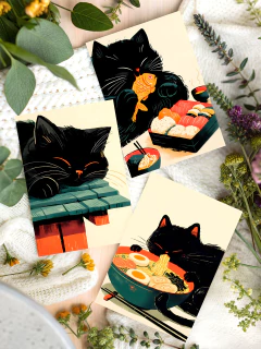 Set de 3 láminas #62 - Gatos - comprar online