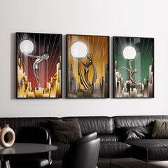 Set de 3 cuadros Art Deco