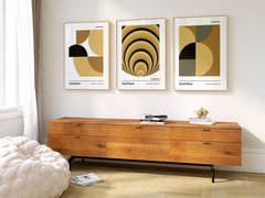 Set de 3 Cuadros Bauhaus Brown