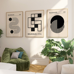 Set de 3 Cuadros Bauhaus Noir