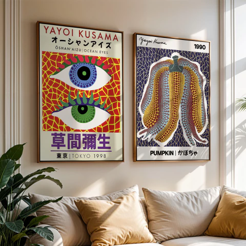 Set de 2 Cuadros Yayoi Kusama 03 - comprar online