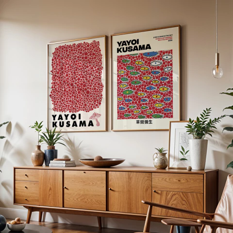 Set de 2 Cuadros Yayoi Kusama 04 - comprar online