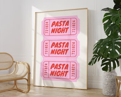 Cuadro Ticket Pasta Night