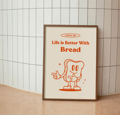 Cuadro La Vida Es Mejor Con Pan (Orange)