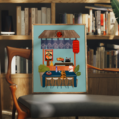 Cuadro Sushi Bar Cat - comprar online