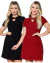 KIT 2 VESTIDOS - Vestido Nubia preto e marsala - comprar online