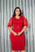 Vestido Tubinho Midi Social Vermelho - 50204AN - Virtuosa Boutique • Moda Evangélica