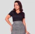 Blusa Feminina Social Gola V Preta - Marinalda - comprar online