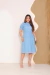 Vestido Midi Lase 100% Algodão Forrado Azul- Noara na internet