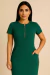 Vestido Tubinho em Crepe de Malha Casual Verde Jade - Evelin na internet