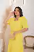 Vestido Midi Lase 100% Algodão Forrado Amarelo - Nara - comprar online