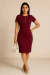 Vestido Tubinho em Crepe de Malha Casual Marsala - Evelin - comprar online