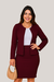 Conjunto Saia Secretária e Casaco Cores Variadas - Celeste - loja online