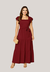 Vestido Longo Crepe Duna Forrado Marsala - Monique - comprar online