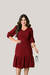 Vestido Midi Casual Crepe Duna Forrado Marsala - Tereza - comprar online