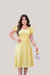 Vestido Midi Casual Crepe Duna Forrado Amarelo - Amanda - comprar online