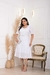 Vestido Midi Lase 100% Algodão Forrado Branco - Nara