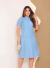Vestido Midi Lase 100% Algodão Forrado Azul- Noara - comprar online
