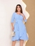 Vestido Babados Midi Gripir Crepe Alfaiataria Azul - Selene - comprar online