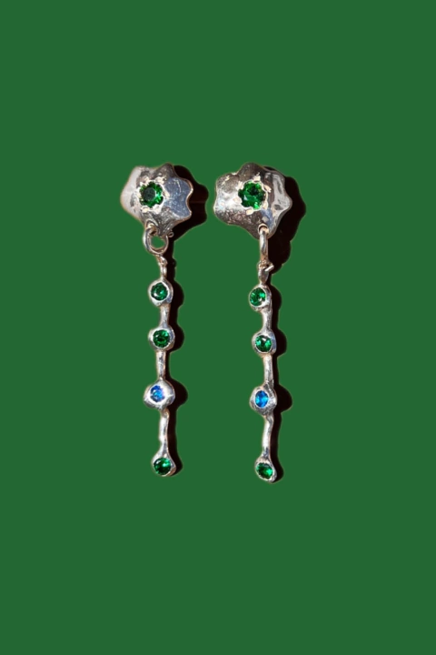 AROS •CONSTELACION• VERDE Y AZUL PLATA - comprar online