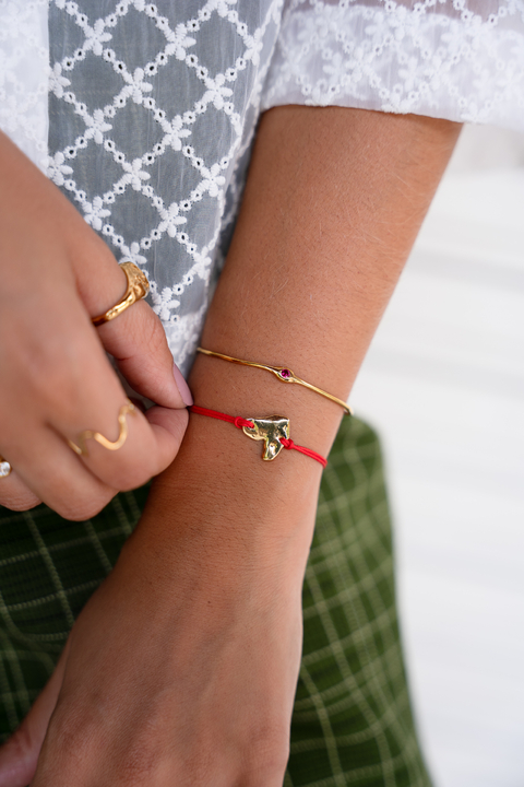 PULSERA •GRACIAS• ROJA BRONCE