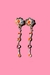 AROS •CONSTELACION• NARANJA Y FUCSIA PLATA