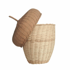 Cesto Noz com tampa marrom - comprar online