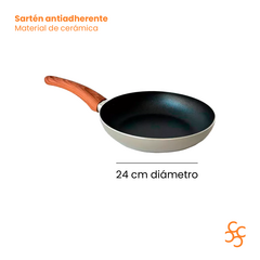 Batería De Cocina Areia Gris 5 Piezas Antiadherente Carol - Bazar Colucci