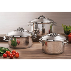 Batería Cocina Acero 3 Piezas Solar Tramontina - comprar online