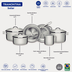 Batería Cocina Acero 6 Piezas Solar Tramontina