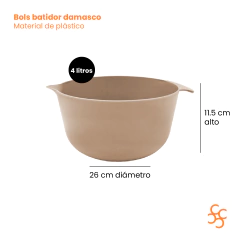 Bols Batidor Pico Vertedor Areia Damasco 4 Litros Carol - comprar online