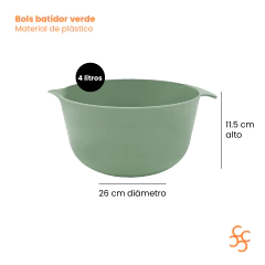 Bols Batidor Pico Vertedor Areia Verde 4 Litros Carol - comprar online