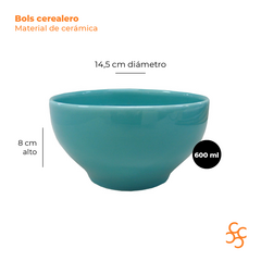 Bols Cerealero Verde Esmeralda 14,5 Cm Cerámica Walplo - comprar online