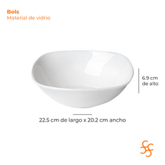 Bols Redondo Vidrio Opal 22.5x20.5 cm Carol Set x6 - comprar online