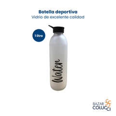 Botella agua vidrio Water 1 litro Herevin - comprar online